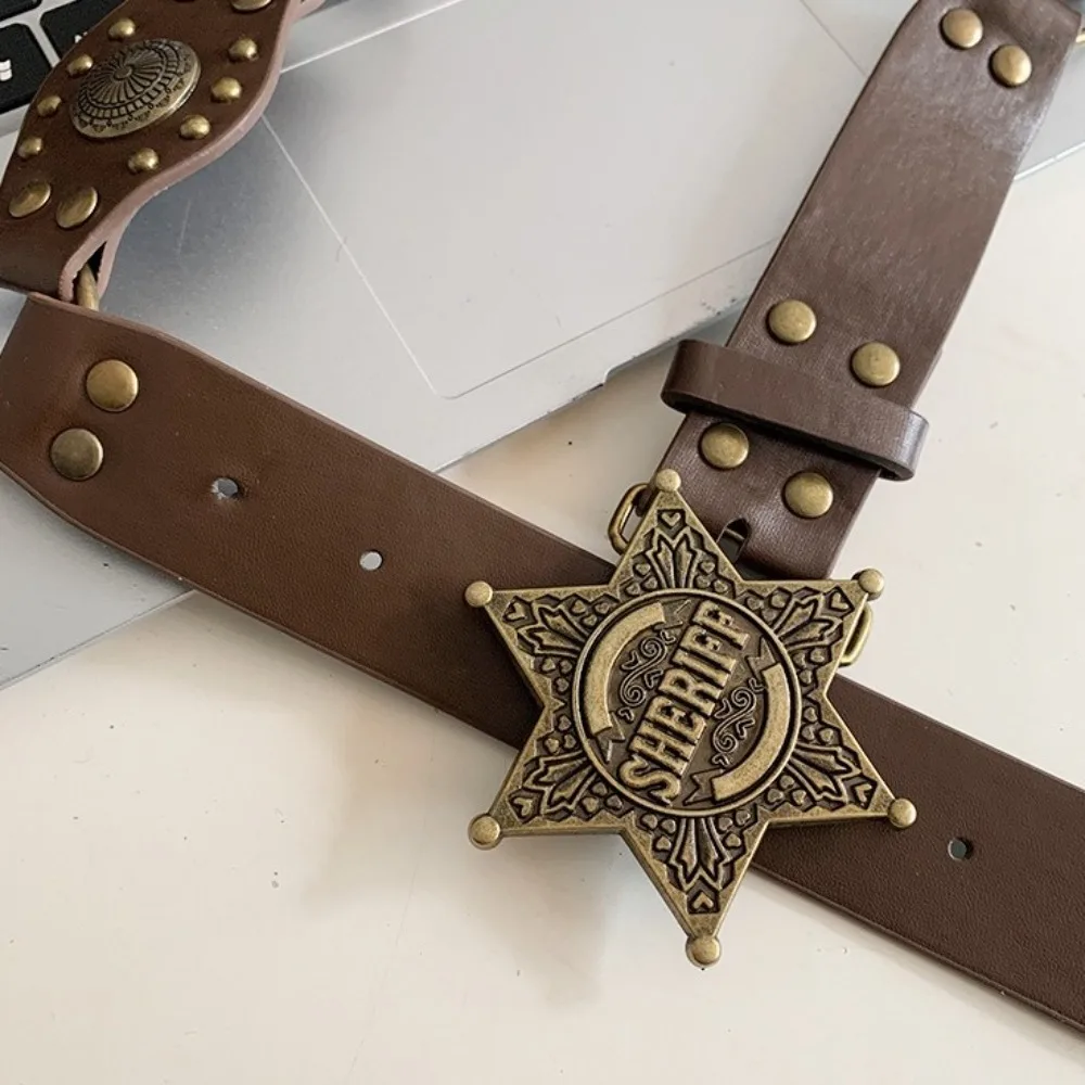 Vintage Rivet Cowgirl Belt Alloy Exaggerated Cowboy Waistband Adjustable Y2k Star Buckle Belt Dress Decoration
Vintage Rivet Cowgirl Belt Alloy Exaggerated Cowboy Waistband Adjustable Y2k Star Buckle Belt Dress Decoration