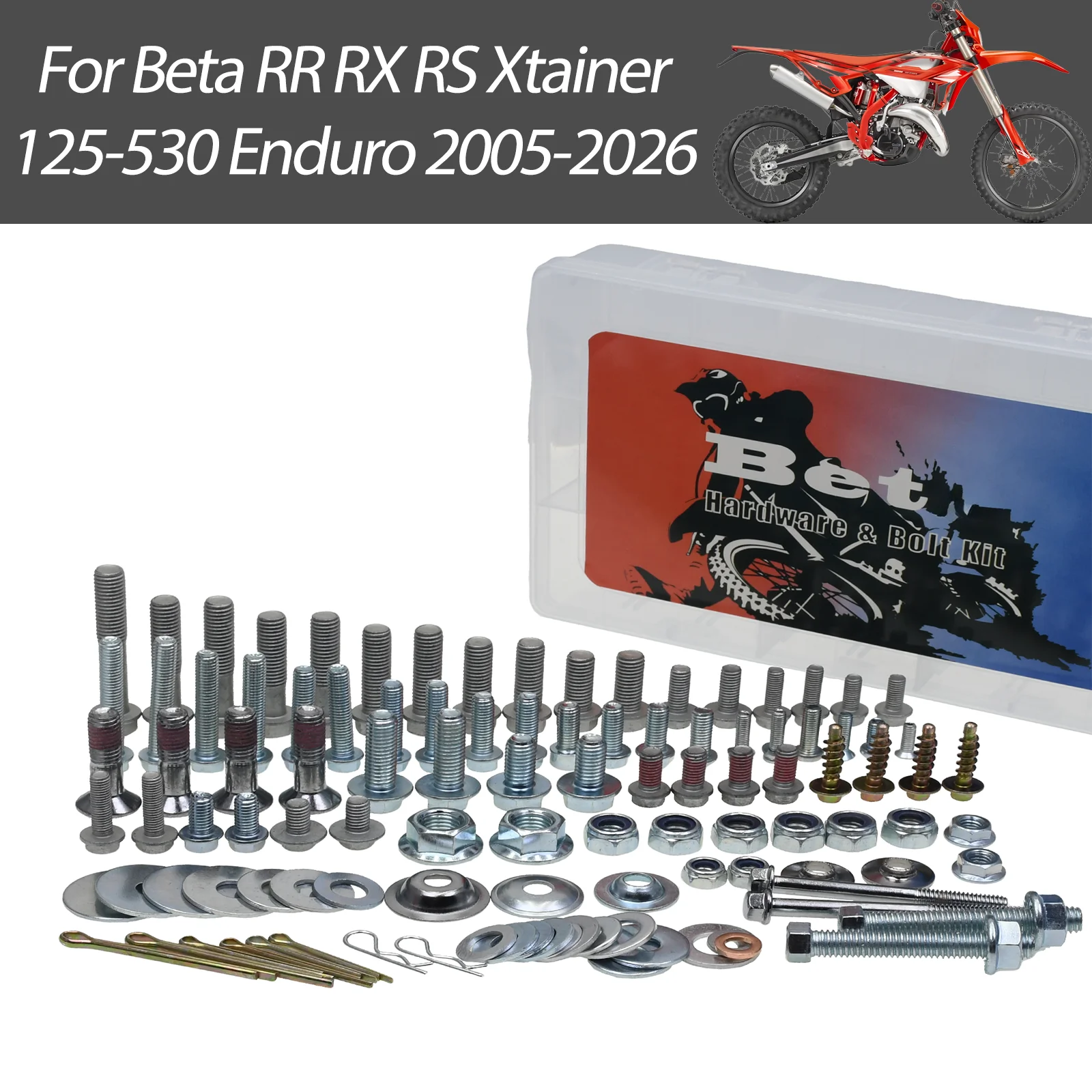 Full Exterior Plastic Panel Fastener Bolt Nut Clip Kit Fit Beta 125-530 RR RX RS Off Road Dirt Replacement Hardware Accessories
Full Exterior Plastic Panel Fastener Bolt Nut Clip Kit Fit Beta 125-530 RR RX RS Off Road Dirt Replacement Hardware Accessories