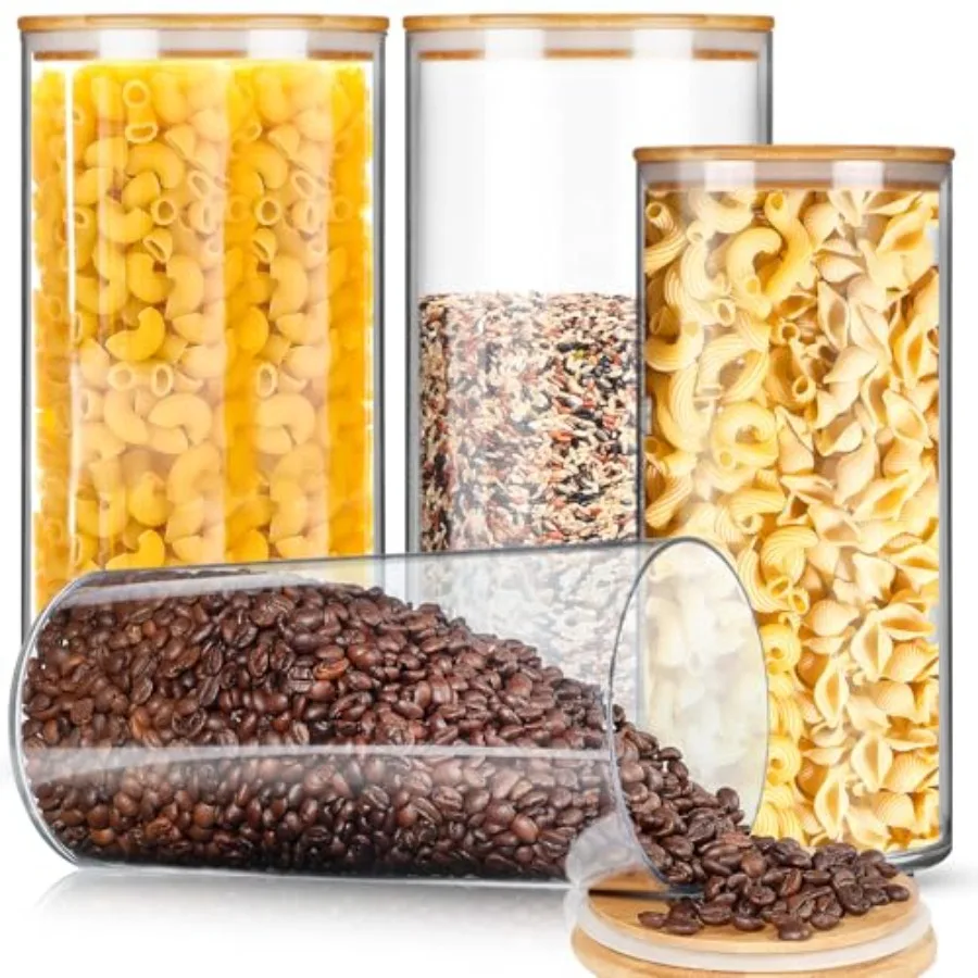 Curated Picks 4 Pcs Large Acrylic Storage Canister 80 oz and 93 oz Jars with Bamboo Lids Clear Acrylic Canister Unbreakable Air
Curated Picks 4 Pcs Large Acrylic Storage Canister 80 oz and 93 oz Jars with Bamboo Lids Clear Acrylic Canister Unbreakable Air