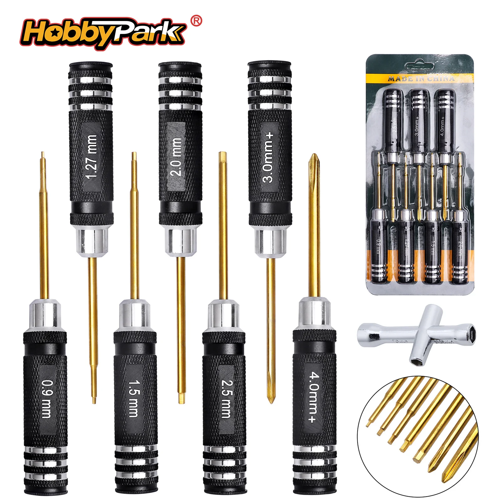 Hobbypark RC Hex Driver & Phillips Screwdriver Set 0.9 1.27 1.5 2.0 2.5 3.0 4.0mm for 1/16 1/18 1/24 RC Crawlers
Hobbypark RC Hex Driver & Phillips Screwdriver Set 0.9 1.27 1.5 2.0 2.5 3.0 4.0mm for 1/16 1/18 1/24 RC Crawlers