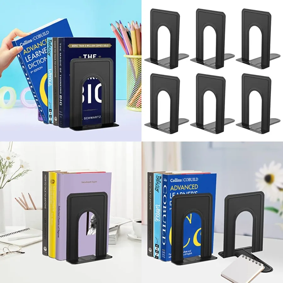 Book Ends Universal Premium Bookends for Shelves, Non-Skid Bookend, Heavy Duty Metal Book End, Book Stopper for Books/Movies/CD
Book Ends Universal Premium Bookends for Shelves, Non-Skid Bookend, Heavy Duty Metal Book End, Book Stopper for Books/Movies/CD