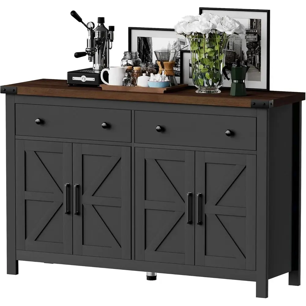 55 Sideboard Buffet Cabinet with Storage, Coffee Bar Cabinet with 2 Drawers and 4 Doors, Elegant Black Wood for Kitchen, Dining,
55 Sideboard Buffet Cabinet with Storage, Coffee Bar Cabinet with 2 Drawers and 4 Doors, Elegant Black Wood for Kitchen, Dining,