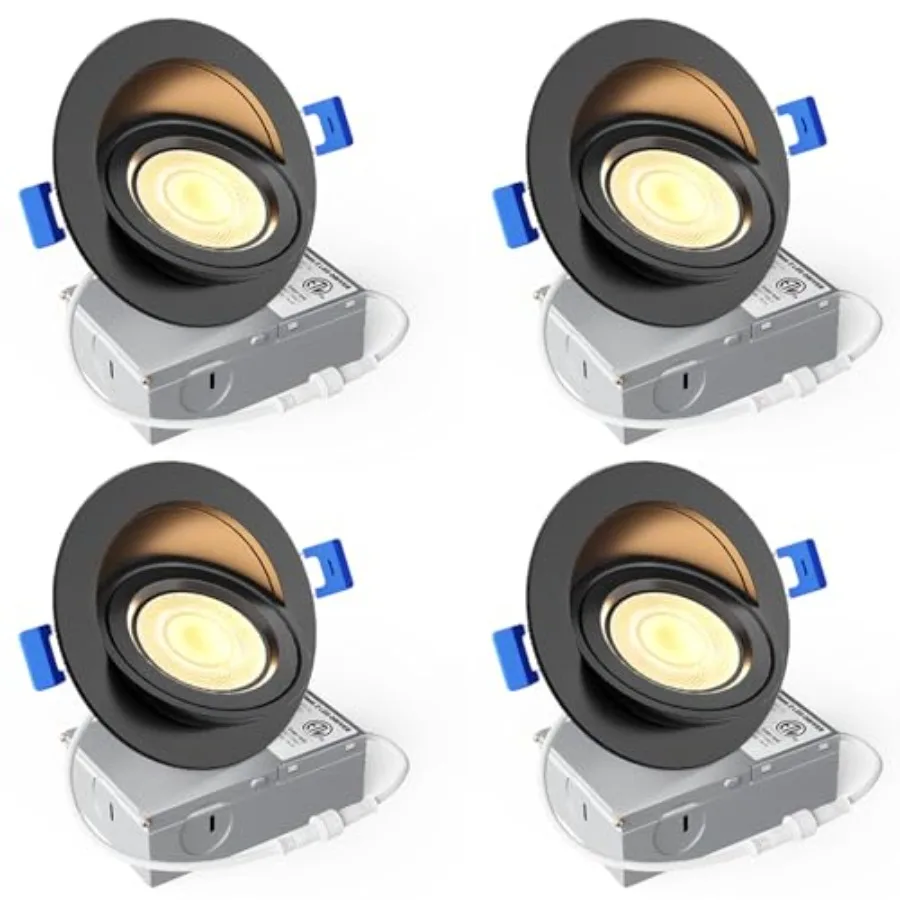 inch 5CCT LED Gimbal Led Recessed Light with Junction Box 30°+90° Adjustable Directional Lighting Dimmable CRI90+ 2700K/3000K/3
inch 5CCT LED Gimbal Led Recessed Light with Junction Box 30°+90° Adjustable Directional Lighting Dimmable CRI90+ 2700K/3000K/3
