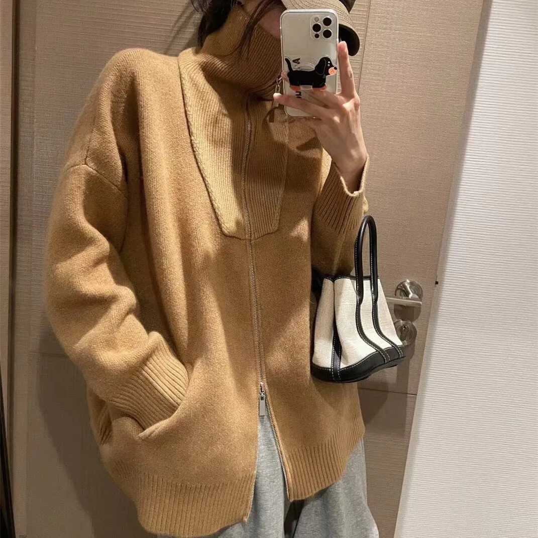 Women Zipper Cardigan Coat Jumpers Open Stitch Knitted Coats Turn Down Collar Sweaters Casual Thick Jumpers Autumn Winter
Women Zipper Cardigan Coat Jumpers Open Stitch Knitted Coats Turn Down Collar Sweaters Casual Thick Jumpers Autumn Winter