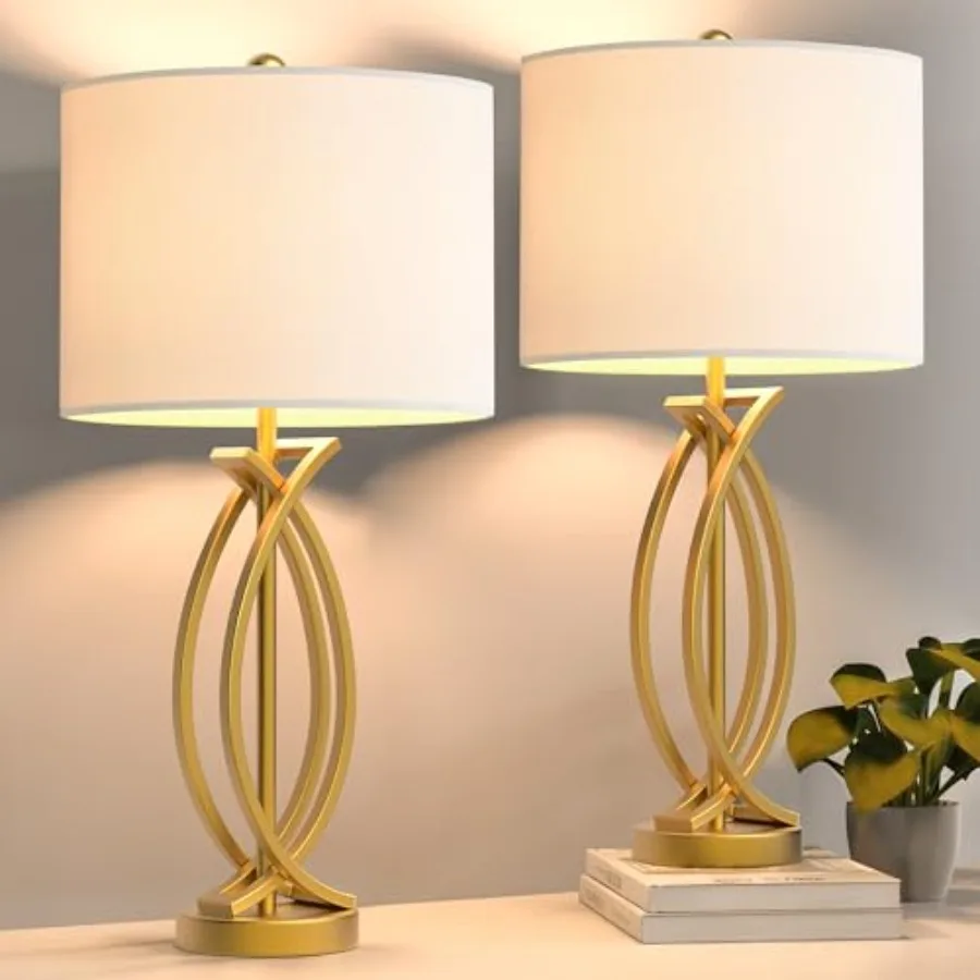 Table Lamps for Bedroom Set of 2 26" Traditional Bedside Lamps with White Shade 3 Way Dimmable Metal Nightstand Lamp for Living
Table Lamps for Bedroom Set of 2 26" Traditional Bedside Lamps with White Shade 3 Way Dimmable Metal Nightstand Lamp for Living