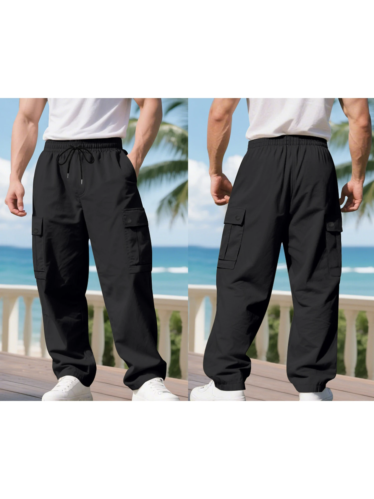 Стильные мужские брюки-карго на шнурке с несколькими карманами для повседневного и удобного образа
Стильные мужские брюки-карго на шнурке с несколькими карманами для повседневного и удобного образа