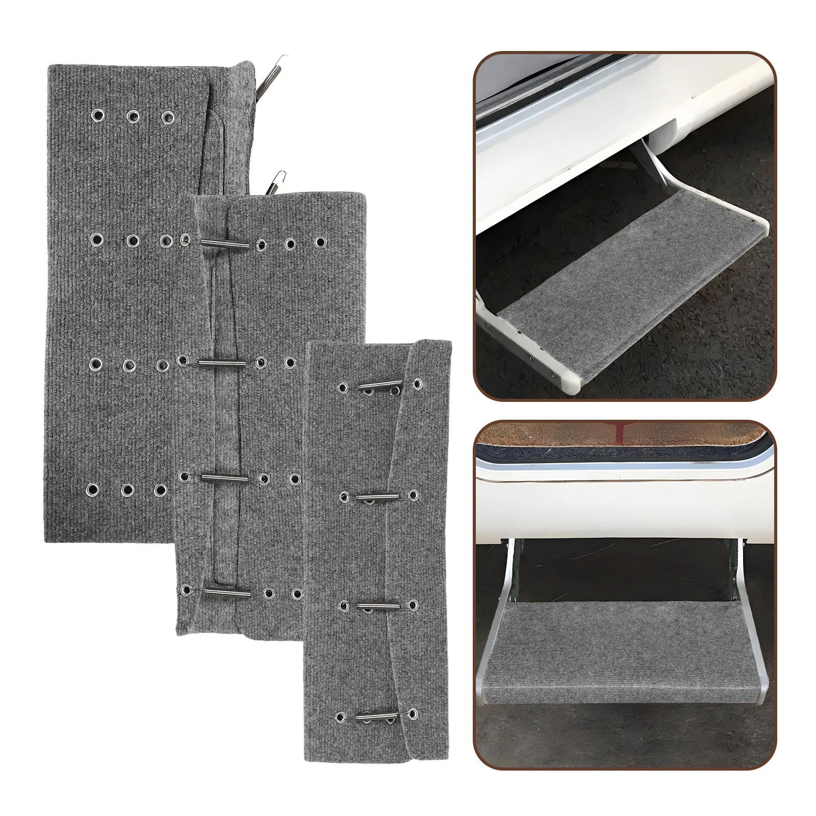 3pcs Non-Slip Rv Step Mats For Camper Stair Protection Durable Lightweight Adjustable Height Easy Install Outdoor Indoor Use
3pcs Non-Slip Rv Step Mats For Camper Stair Protection Durable Lightweight Adjustable Height Easy Install Outdoor Indoor Use