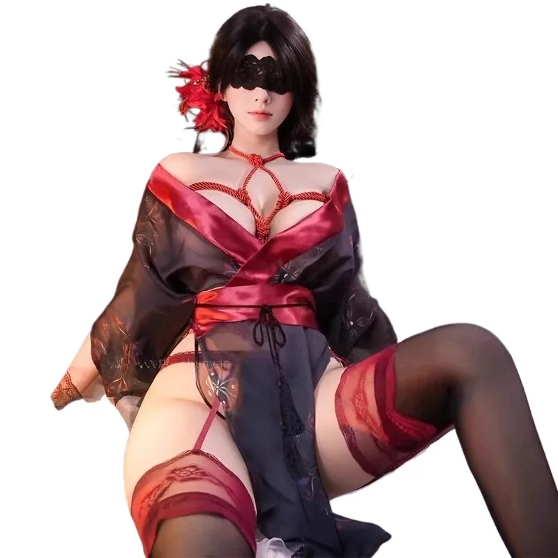 Women's Sexy Japanese Kimono Sleepwear Tempting Yukata Printing Nightgown Anime Lingerie Transparent Nightdress Adult Pajamas
Women's Sexy Japanese Kimono Sleepwear Tempting Yukata Printing Nightgown Anime Lingerie Transparent Nightdress Adult Pajamas
