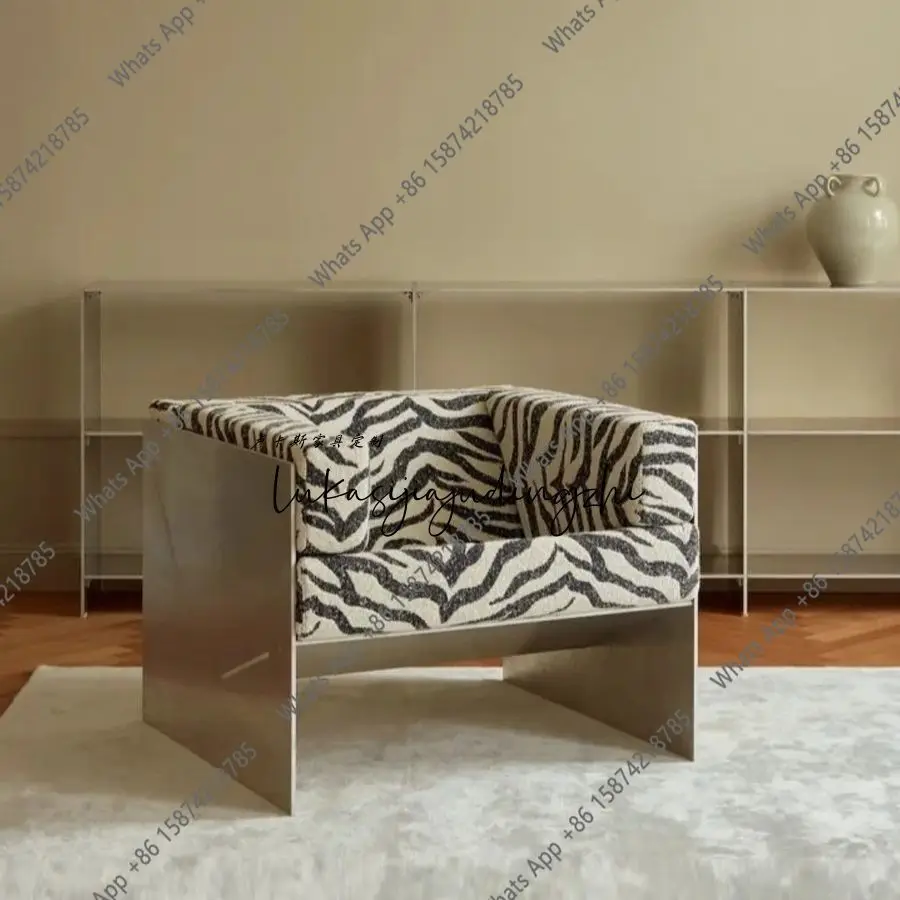 Nordic light luxury designer stainless steel leisure chair living room hotel reception zebra pattern single sofa chair
Nordic light luxury designer stainless steel leisure chair living room hotel reception zebra pattern single sofa chair