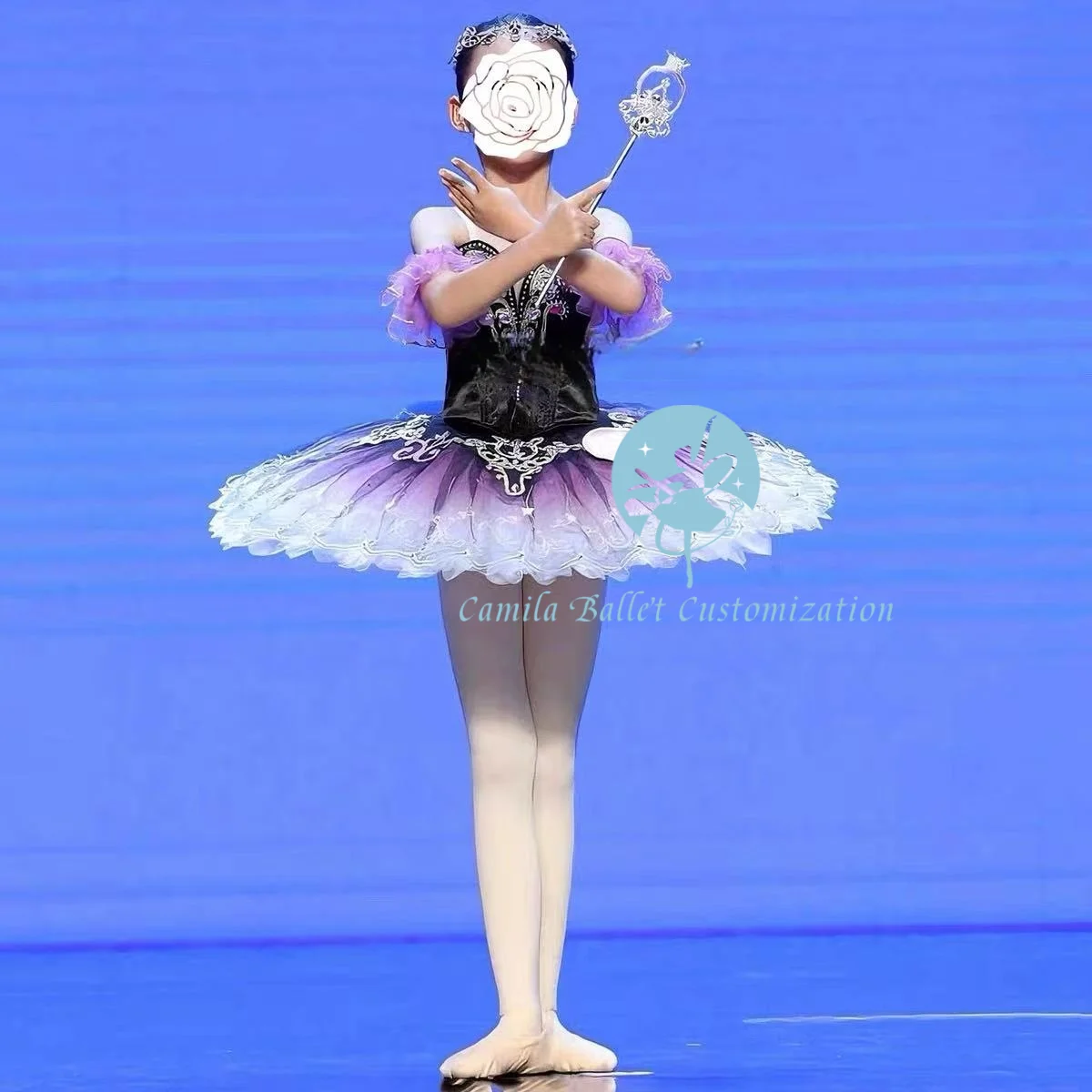 Professional custom black purple gradient color Venetian carnival ballet love lotus cup competition TUTU skirt adult and childre
Professional custom black purple gradient color Venetian carnival ballet love lotus cup competition TUTU skirt adult and childre