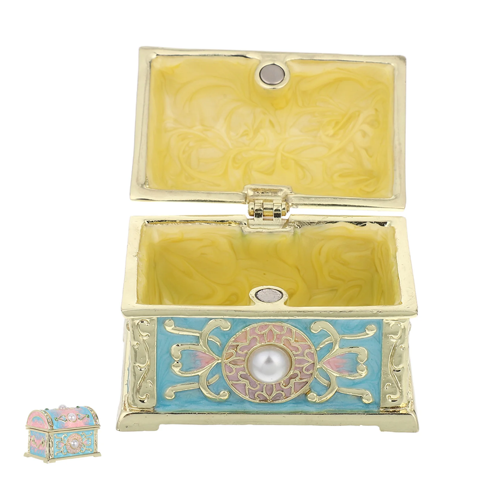 Vintage Enamel Trinket Box Small Treasure Chest Jewelry Organizer Tray Decorative Keepsake Storage for Women and Girls
Vintage Enamel Trinket Box Small Treasure Chest Jewelry Organizer Tray Decorative Keepsake Storage for Women and Girls