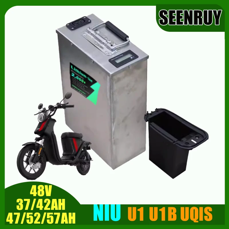 NIU U1 U1B UQIS 48V 37AH 42AH 47AH 52AH 57AH LI-ION Lithium Battery with BMS 80A Bluetooth for Electric Vehicle Motorcycle
NIU U1 U1B UQIS 48V 37AH 42AH 47AH 52AH 57AH LI-ION Lithium Battery with BMS 80A Bluetooth for Electric Vehicle Motorcycle