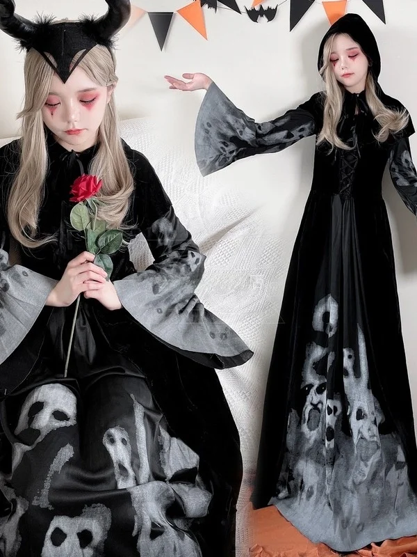 Dark Witch Bride Zombie Halloween Costume Long Skirt Adult Terror Zombie Suit Women's Gothic Costume Party Stage Wear
Dark Witch Bride Zombie Halloween Costume Long Skirt Adult Terror Zombie Suit Women's Gothic Costume Party Stage Wear