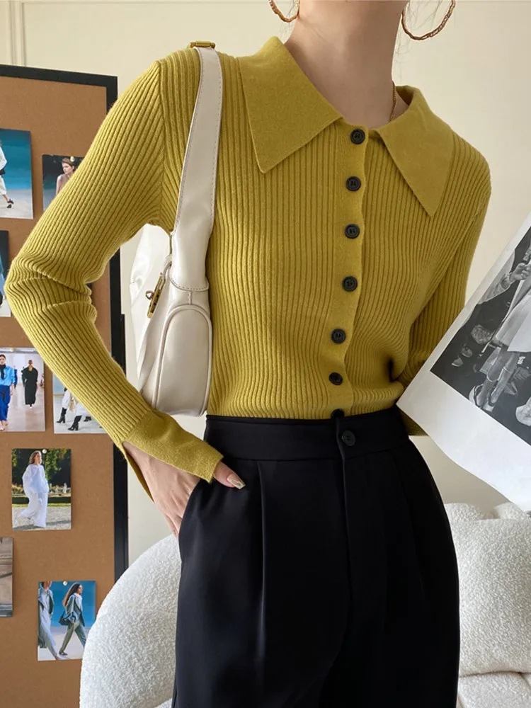 2025 Autumn And Winter New French Slim Fit Knitted Sweater Top Lapel Long Sleeve Bottoming Sweater
2025 Autumn And Winter New French Slim Fit Knitted Sweater Top Lapel Long Sleeve Bottoming Sweater