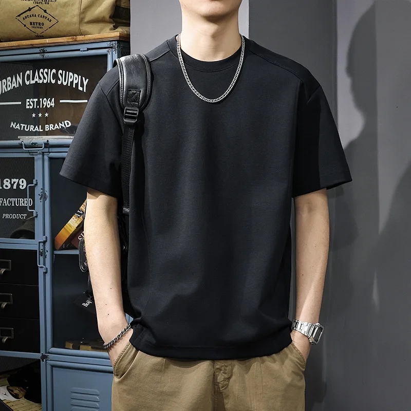 Summer new solid color short sleeve T-shirt men's Hong Kong style retro wash loose crew neck simple base half sleeve shirt
Summer new solid color short sleeve T-shirt men's Hong Kong style retro wash loose crew neck simple base half sleeve shirt