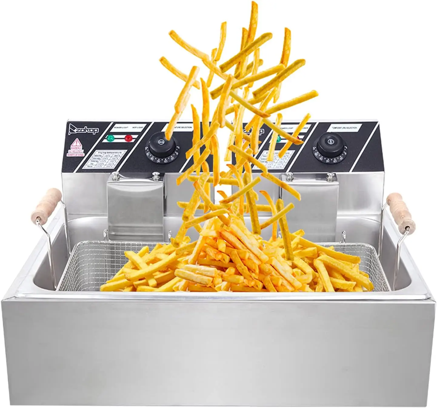 23.26Quart Stainless Steel Large Single-Cylinder Electric Fryer,5000W Deep Fryer With Baskets & Lids,For Cooking French
23.26Quart Stainless Steel Large Single-Cylinder Electric Fryer,5000W Deep Fryer With Baskets & Lids,For Cooking French