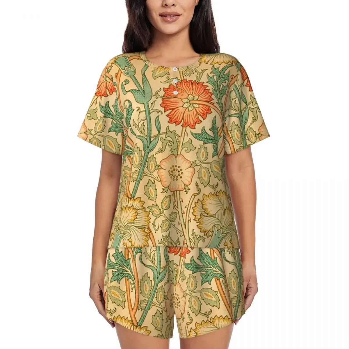 Pink And Rose By William Morris 1890 Round Neck Short Sleeve Nightgowns for Sleepshirts Women Soft Pajama Set Short Pants
Pink And Rose By William Morris 1890 Round Neck Short Sleeve Nightgowns for Sleepshirts Women Soft Pajama Set Short Pants