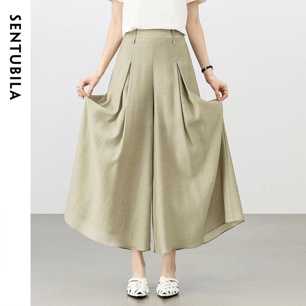 SENTUBILA Women's Skirts Pants 2025 Elegant Lyocell Blend High Waist Wide Leg Cropped Pants Ankle Length Trousers Lady 152K59026
SENTUBILA Women's Skirts Pants 2025 Elegant Lyocell Blend High Waist Wide Leg Cropped Pants Ankle Length Trousers Lady 152K59026
