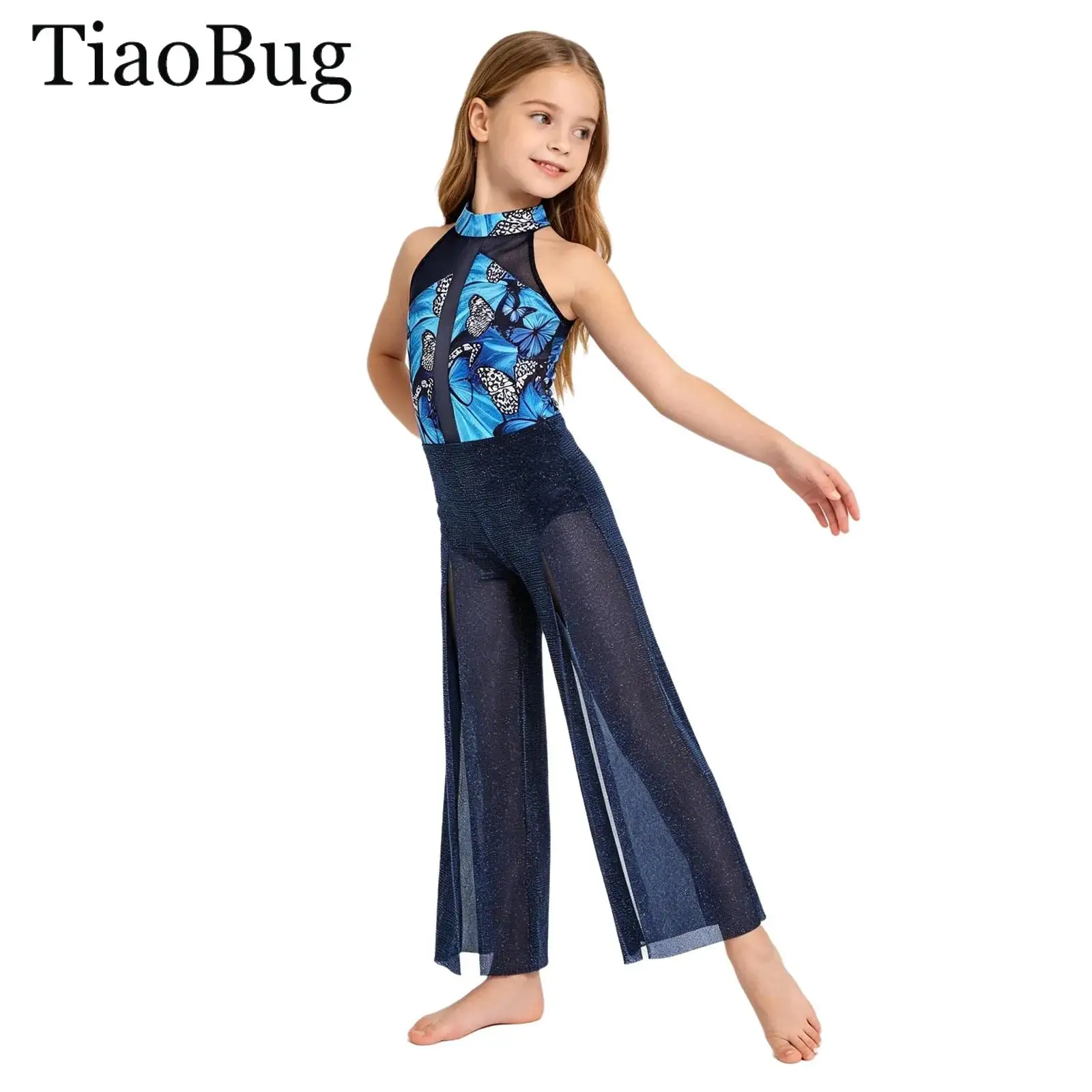 Children Girls Printed Modern Lyrical Dance Jumpsuit Sleeveless Split Sheer Mesh Bodysuit Ice Skating Gymnastics Leotard Costume
Children Girls Printed Modern Lyrical Dance Jumpsuit Sleeveless Split Sheer Mesh Bodysuit Ice Skating Gymnastics Leotard Costume