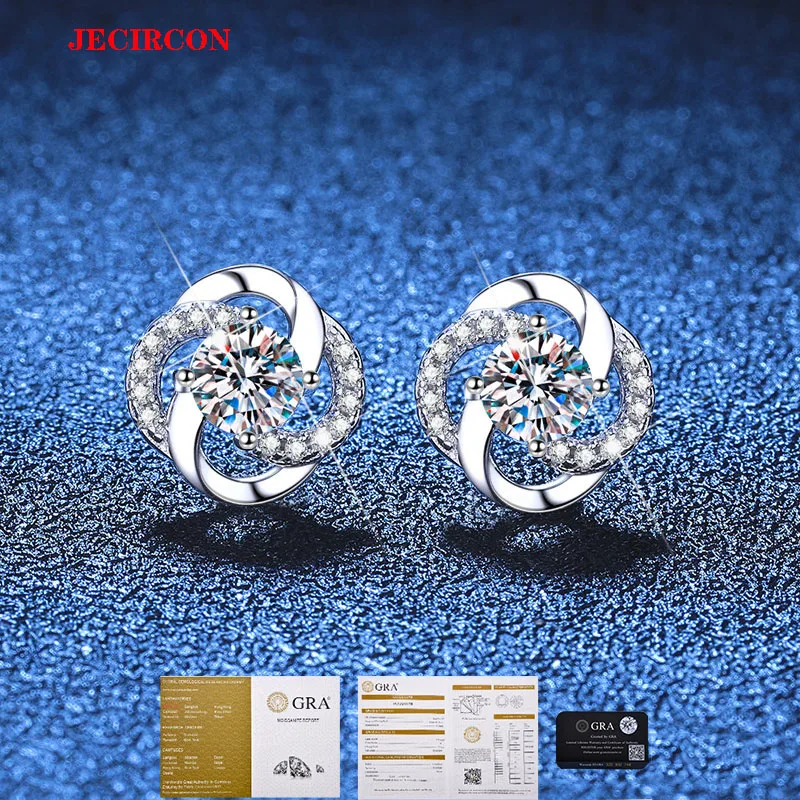JECIRCON S925 Sterling Silver Moissanite Stud Earrings for Women Simple 0.5 Carat Small Fresh Durable Hypoallergenic Ear Jewelry
JECIRCON S925 Sterling Silver Moissanite Stud Earrings for Women Simple 0.5 Carat Small Fresh Durable Hypoallergenic Ear Jewelry