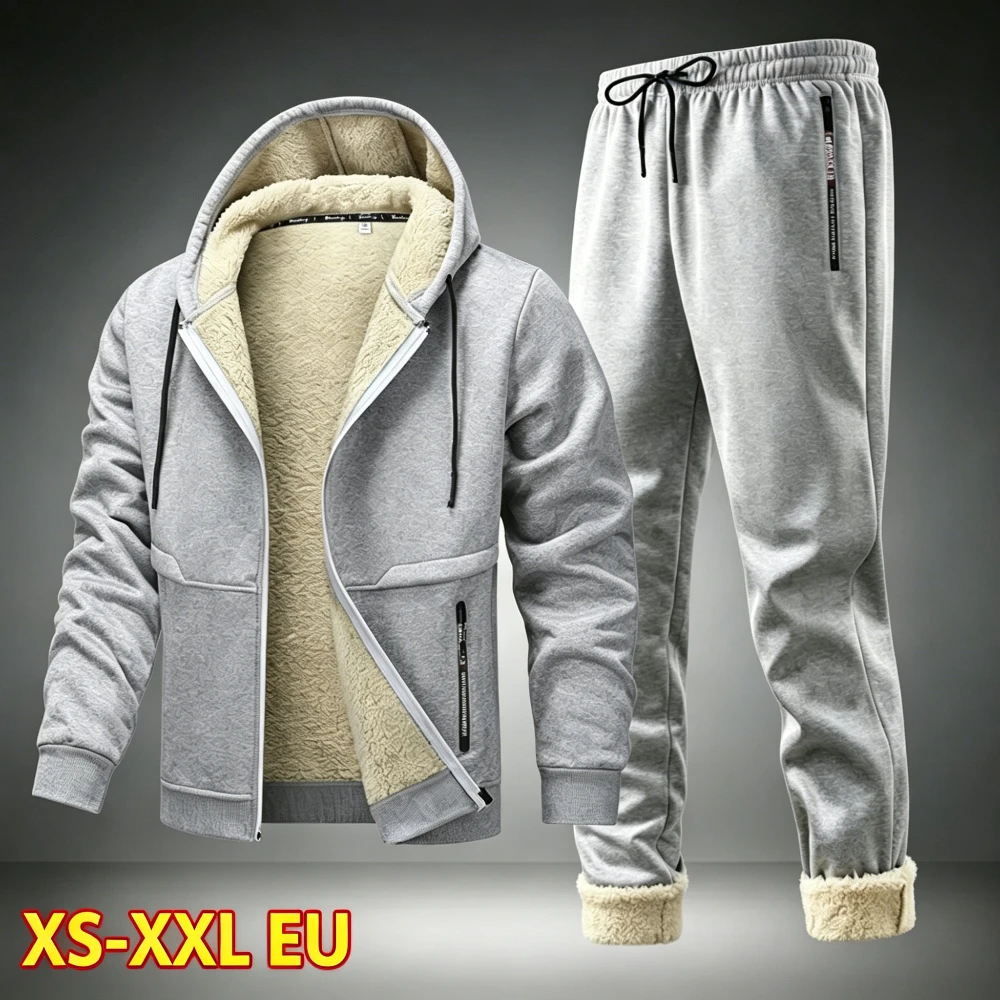 Men's Tracksuit Fleece Hooded Thickened Winter Outfit Zip Up Hoodie + Sweatpants 2 Piece Warm Outdoor Hiking Running Sports Set
Men's Tracksuit Fleece Hooded Thickened Winter Outfit Zip Up Hoodie + Sweatpants 2 Piece Warm Outdoor Hiking Running Sports Set