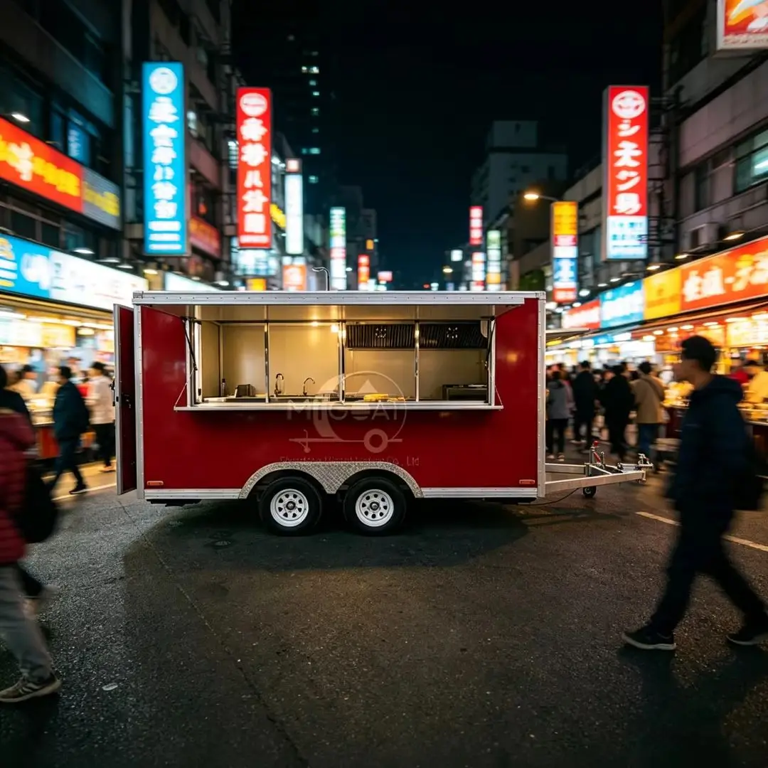Square Red Food Trailer, Mobile Food Truck with Service Window for Outdoor Events
Square Red Food Trailer, Mobile Food Truck with Service Window for Outdoor Events