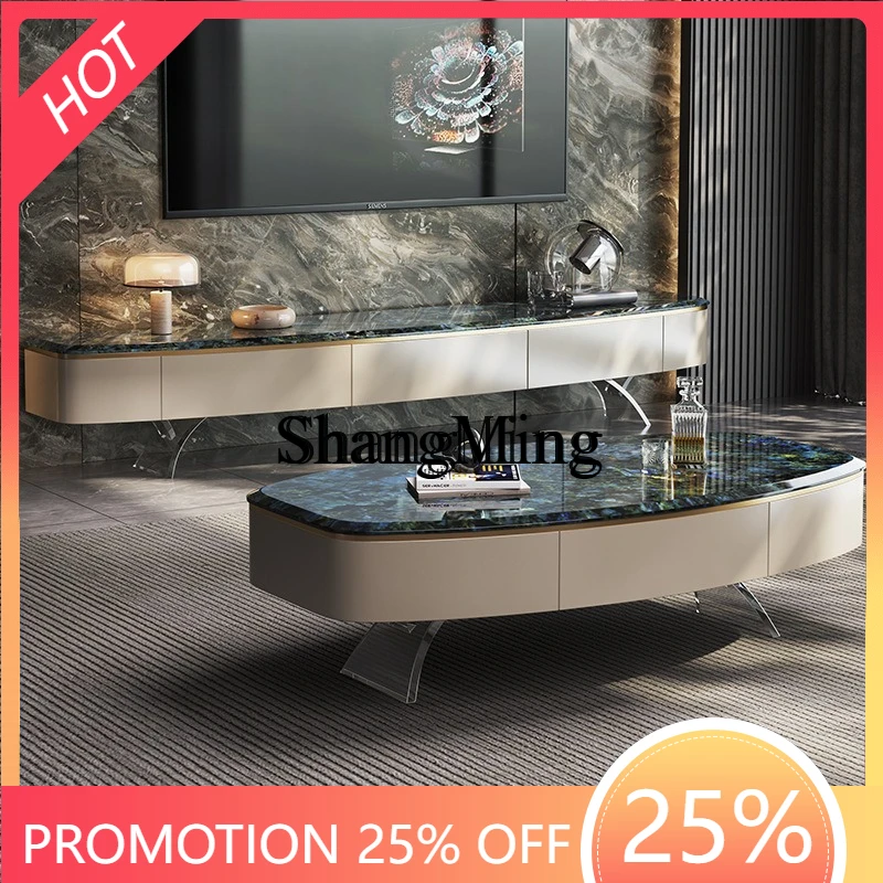 SM natural marble coffee table TV cabinet combination light luxury floating living room coffee table
SM natural marble coffee table TV cabinet combination light luxury floating living room coffee table