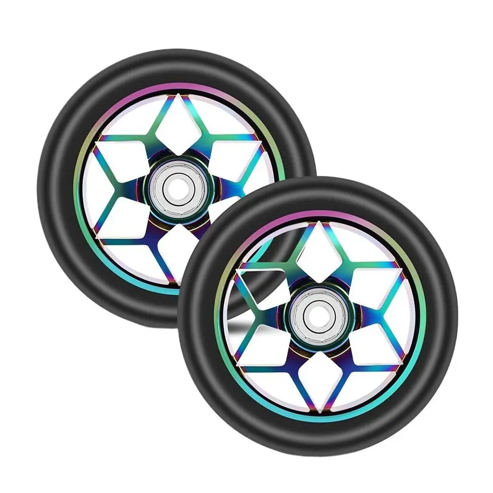Бесшумные колеса для скутера 110 мм, толстые колеса для трюкового скутера из алюминиевого сплава с подшипниками, красочные роликовые колеса из искусственной кожи, детали для взрослых
Бесшумные колеса для скутера 110 мм, толстые колеса для трюкового скутера из алюминиевого сплава с подшипниками, красочные роликовые колеса из искусственной кожи, детали для взрослых