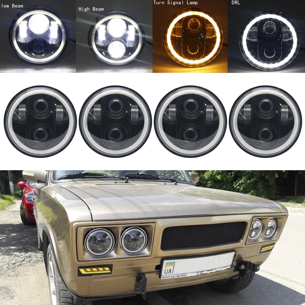 4pcs 5-3/4 5.75" LED Headlight w/DRL Turn Lights For BMW 325i 528i 535i 735i E30
4pcs 5-3/4 5.75" LED Headlight w/DRL Turn Lights For BMW 325i 528i 535i 735i E30