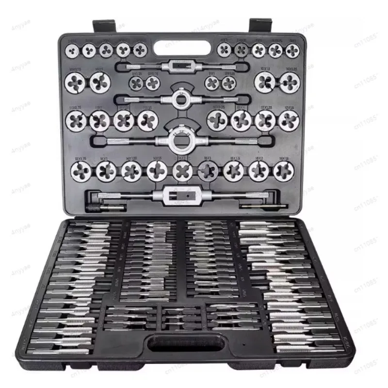 Metric 110Pcs Tap and Die Set High Speed Steel Titanium Tap and Die Combination Set for Cutting External & Internal Threads
Metric 110Pcs Tap and Die Set High Speed Steel Titanium Tap and Die Combination Set for Cutting External & Internal Threads