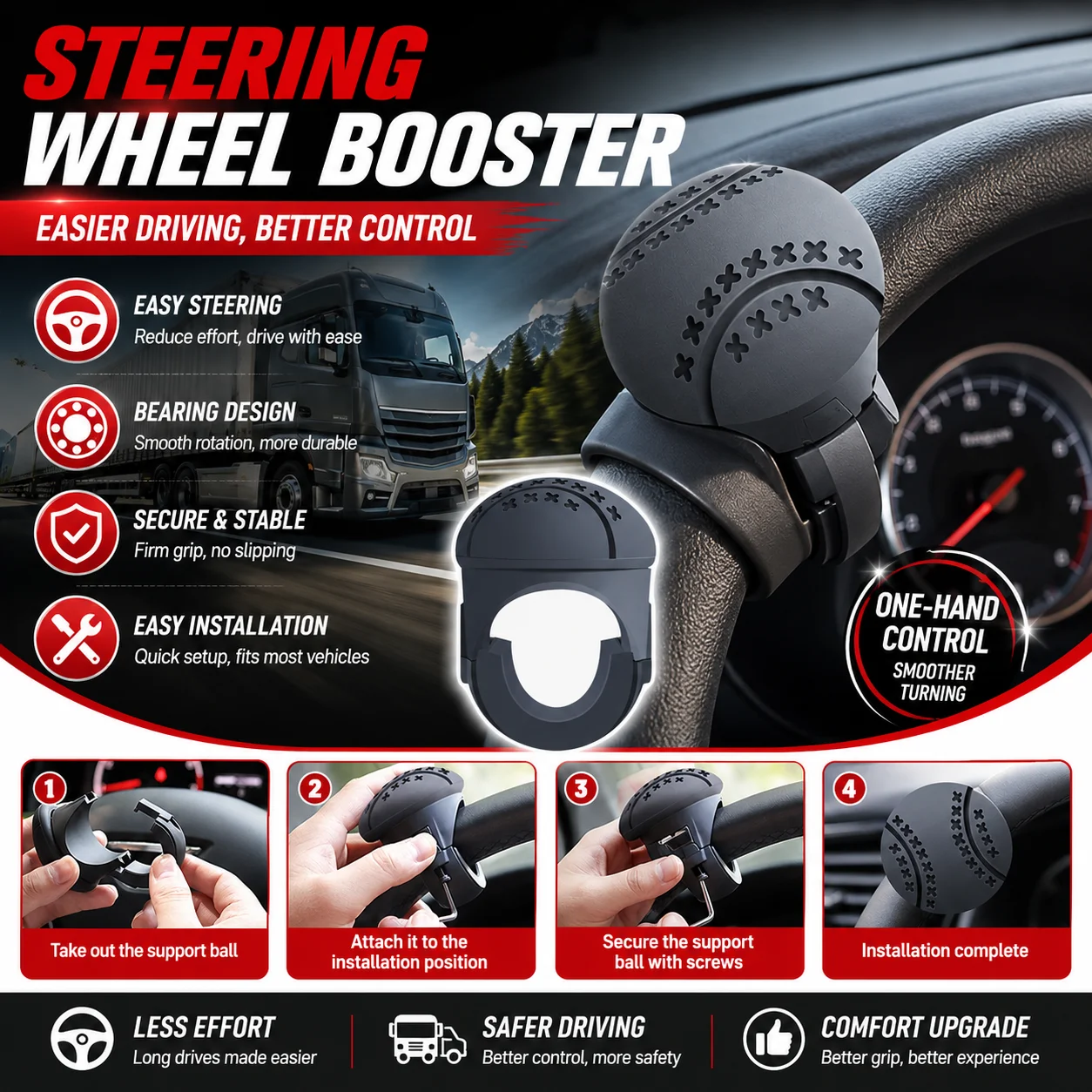 Car Steering Wheel Spinner Knob Labor Saving Steering Booster No Slip Baseball Stitching Universal Vehicle Power Assist Ball
Car Steering Wheel Spinner Knob Labor Saving Steering Booster No Slip Baseball Stitching Universal Vehicle Power Assist Ball