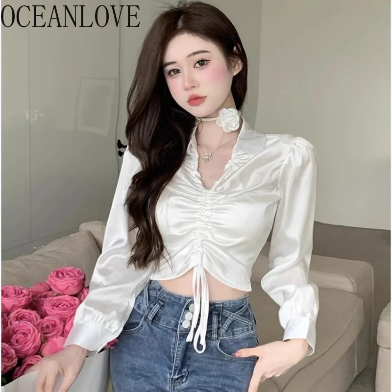 OCEANLOVE весенние осенние рубашки и блузки женские топы с цветами V-образным вырезом пикантные блузы женские корейские модные однотонные винтажные рубашки
OCEANLOVE весенние осенние рубашки и блузки женские топы с цветами V-образным вырезом пикантные блузы женские корейские модные однотонные винтажные рубашки