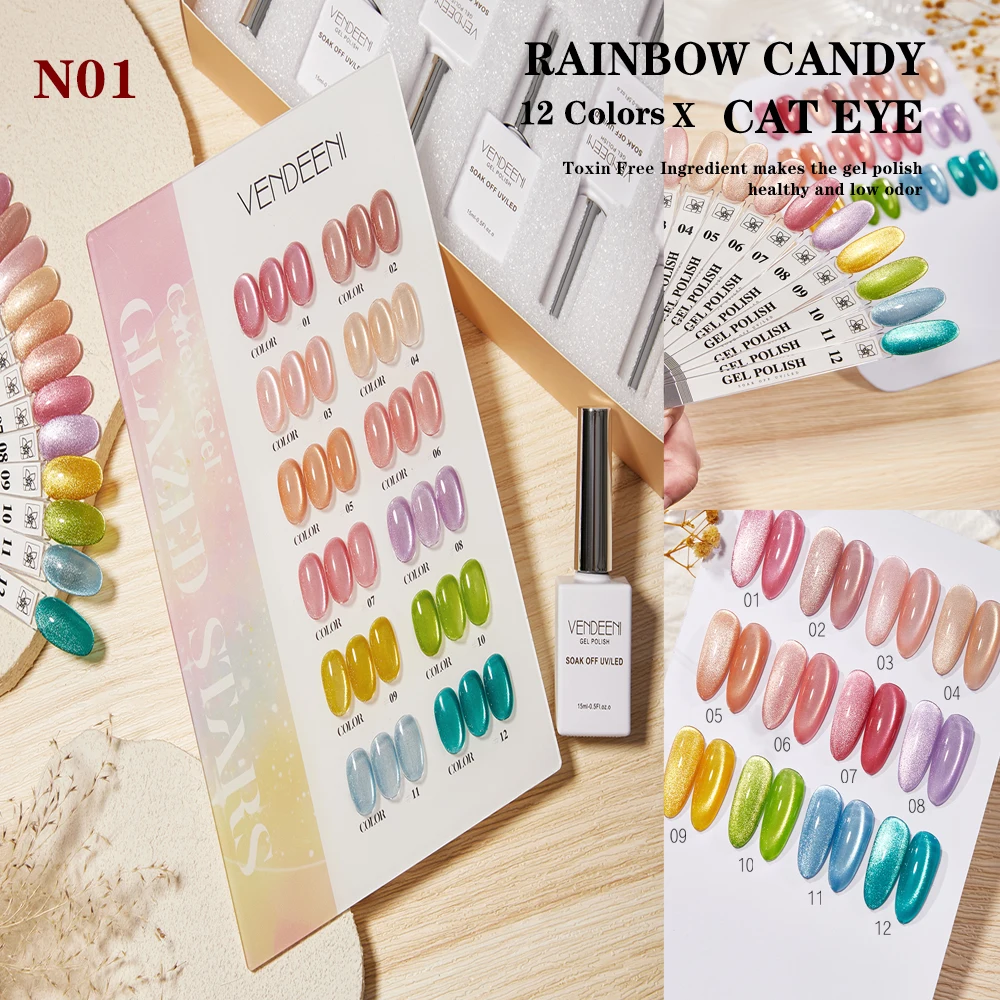 Vendeeni 12 цветов/набор Неоновая пудра Гель-лак для ногтей «кошачий глаз» УФ-светодиодный блестящий кристалл Магнитный маникюрный гель-лак с цветной картой
Vendeeni 12 цветов/набор Неоновая пудра Гель-лак для ногтей «кошачий глаз» УФ-светодиодный блестящий кристалл Магнитный маникюрный гель-лак с цветной картой