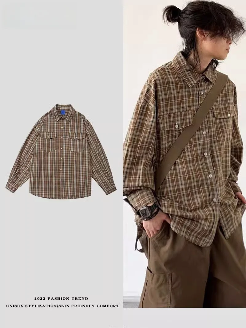 Spring Autumn Plaid Long Sve Casual irt Men's College Sle Retro Collar Couple Outerwear Polyester Fiber Stand Fit
Spring Autumn Plaid Long Sve Casual irt Men's College Sle Retro Collar Couple Outerwear Polyester Fiber Stand Fit