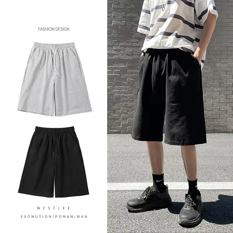 Solid Color Loose Men's Sports Pants, Pure Cotton Shorts for Street Wear, Simple Drawstring Straight-leg Casual Shorts Unisex
Solid Color Loose Men's Sports Pants, Pure Cotton Shorts for Street Wear, Simple Drawstring Straight-leg Casual Shorts Unisex