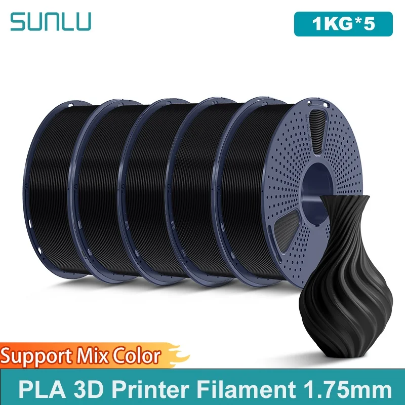 SUNLU 5 кг PLA Нить для 3D-принтера 1,75 мм Нить для 3D-печати с аккуратной обмоткой подходит для большинства 3D-принтеров FDM, катушка 1 кг (2,2 фунта)
SUNLU 5 кг PLA Нить для 3D-принтера 1,75 мм Нить для 3D-печати с аккуратной обмоткой подходит для большинства 3D-принтеров FDM, катушка 1 кг (2,2 фунта)