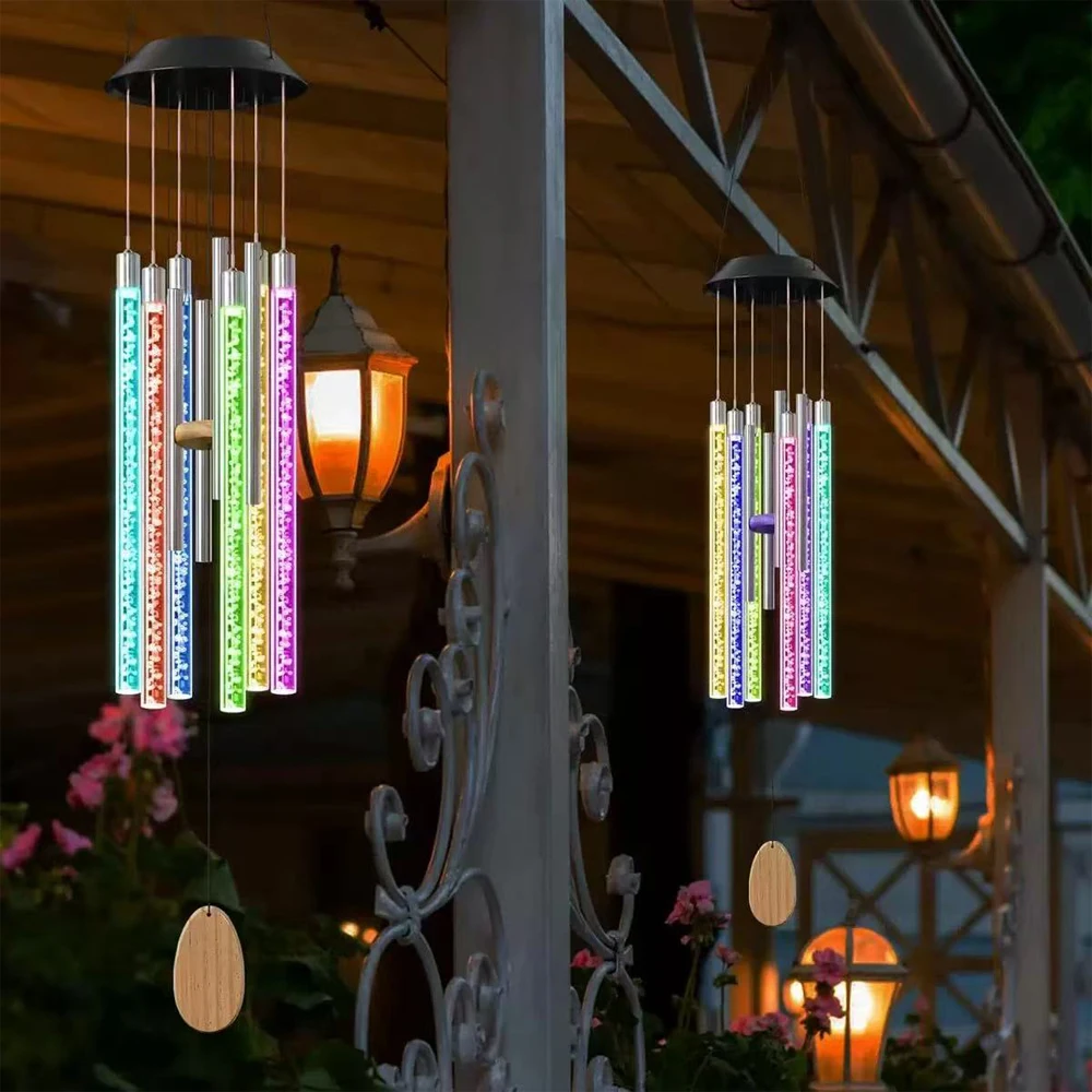 Solar LED Wind Chime Light Outdoor Waterproof Hanging Tube Pendant Lamp in Various Colors for Garden Patio Yard Decoration
Solar LED Wind Chime Light Outdoor Waterproof Hanging Tube Pendant Lamp in Various Colors for Garden Patio Yard Decoration