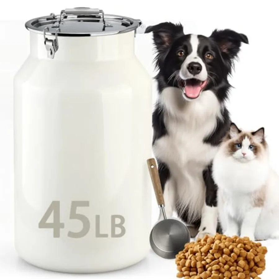 Pet food storage container for dogs and cats, stainless steel 304, silver, airtight seal and included scoop
Pet food storage container for dogs and cats, stainless steel 304, silver, airtight seal and included scoop