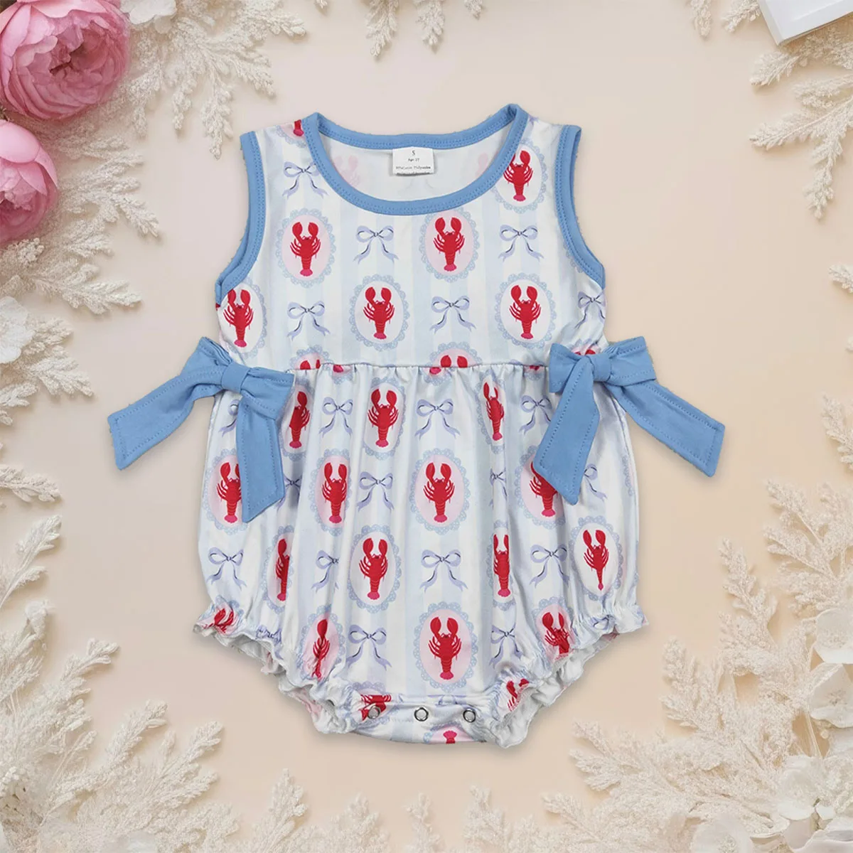 Newborn Baby Girl Sleevele Bows Crayfishes Ruffle Romper Cutest Kids Jumpsuit Toddler Boutique Children Clothing Wholesale
Newborn Baby Girl Sleevele Bows Crayfishes Ruffle Romper Cutest Kids Jumpsuit Toddler Boutique Children Clothing Wholesale