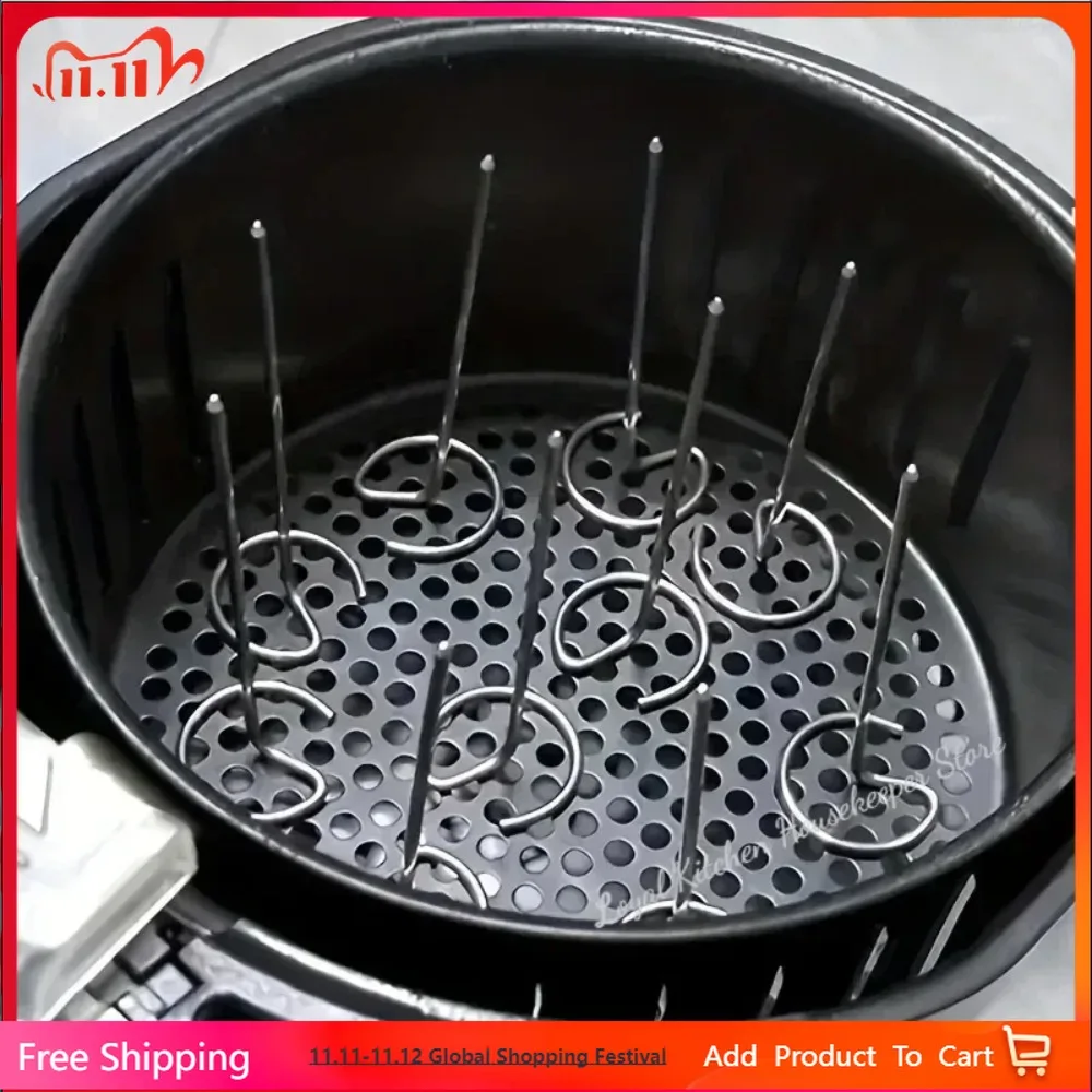10pcs Multifunctional 304 Stainless Steel Barbecue Skewers Air Fryer Oven Vertical Baking Needle Reusable Food Grade Material
10pcs Multifunctional 304 Stainless Steel Barbecue Skewers Air Fryer Oven Vertical Baking Needle Reusable Food Grade Material