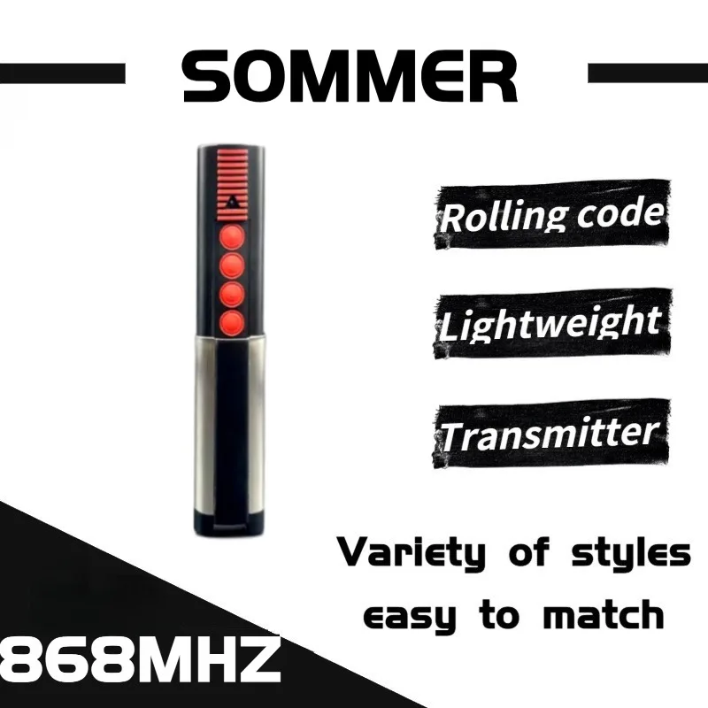 SOMMER 868 MHz Rolling Code Garage Remote Control APERTO TX02-868-2 4025 TX03-868-4 4020 4021 4026 Wireless RF Communication
SOMMER 868 MHz Rolling Code Garage Remote Control APERTO TX02-868-2 4025 TX03-868-4 4020 4021 4026 Wireless RF Communication