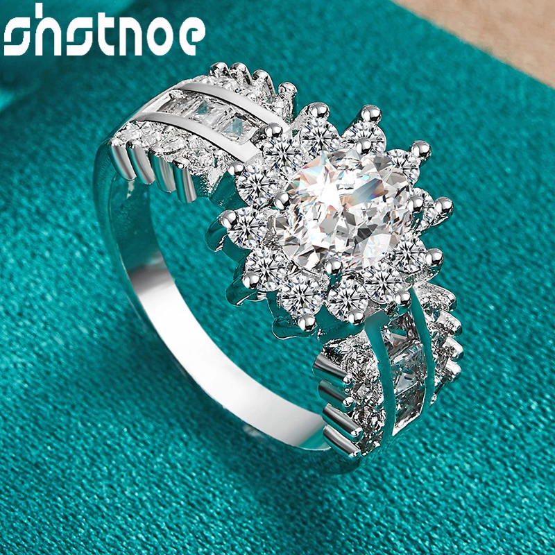 SHSTONE 925 Sterling Silver Fashion Zircon Sunflower Ring For Women Engagement Bridal Wedding Bands Charm Jewelry Accessories
SHSTONE 925 Sterling Silver Fashion Zircon Sunflower Ring For Women Engagement Bridal Wedding Bands Charm Jewelry Accessories