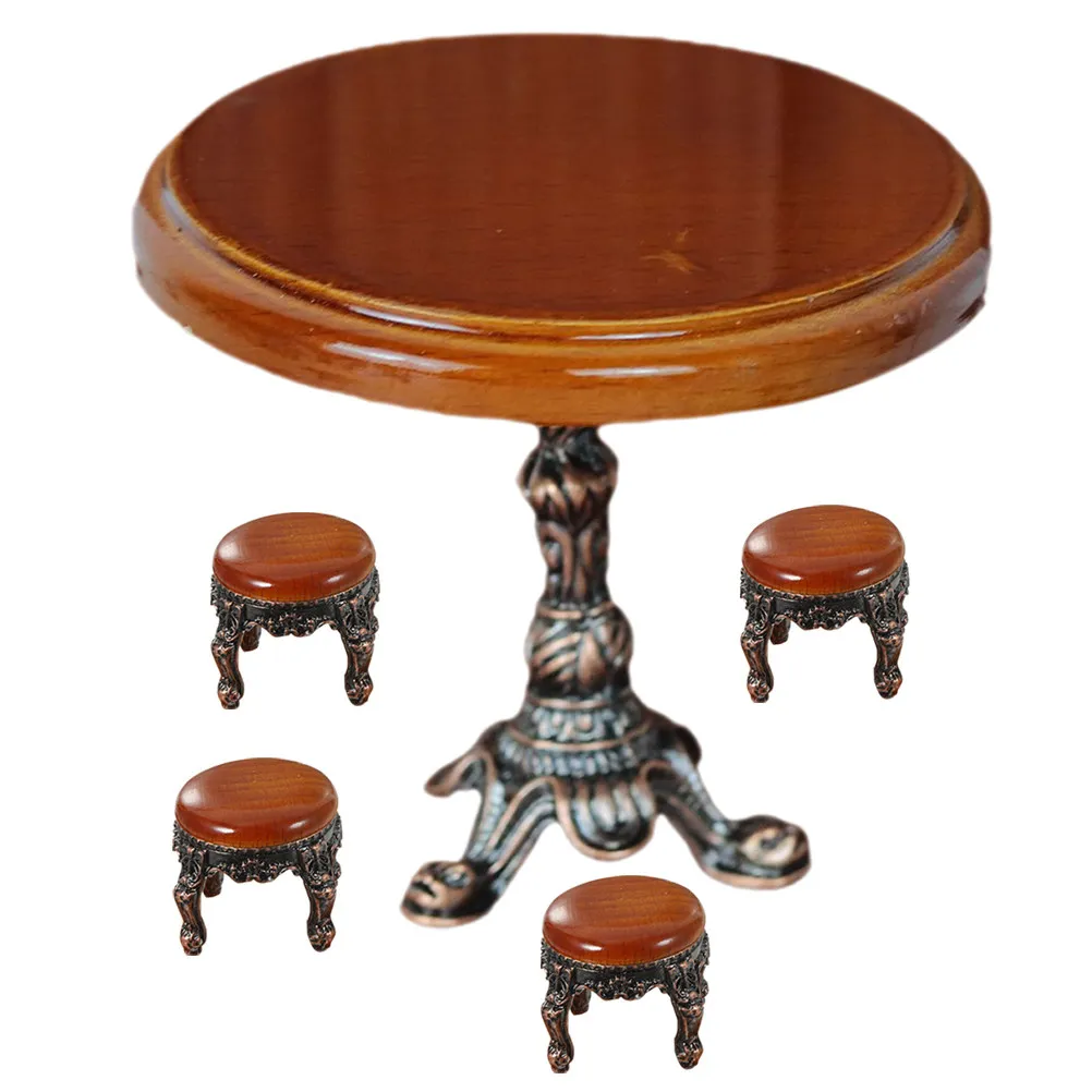 1Set Mini Round Wooden Table with Stools Dollhouse Furniture Accessory Mini House Decor Miniature Side Table Wooden Design
1Set Mini Round Wooden Table with Stools Dollhouse Furniture Accessory Mini House Decor Miniature Side Table Wooden Design