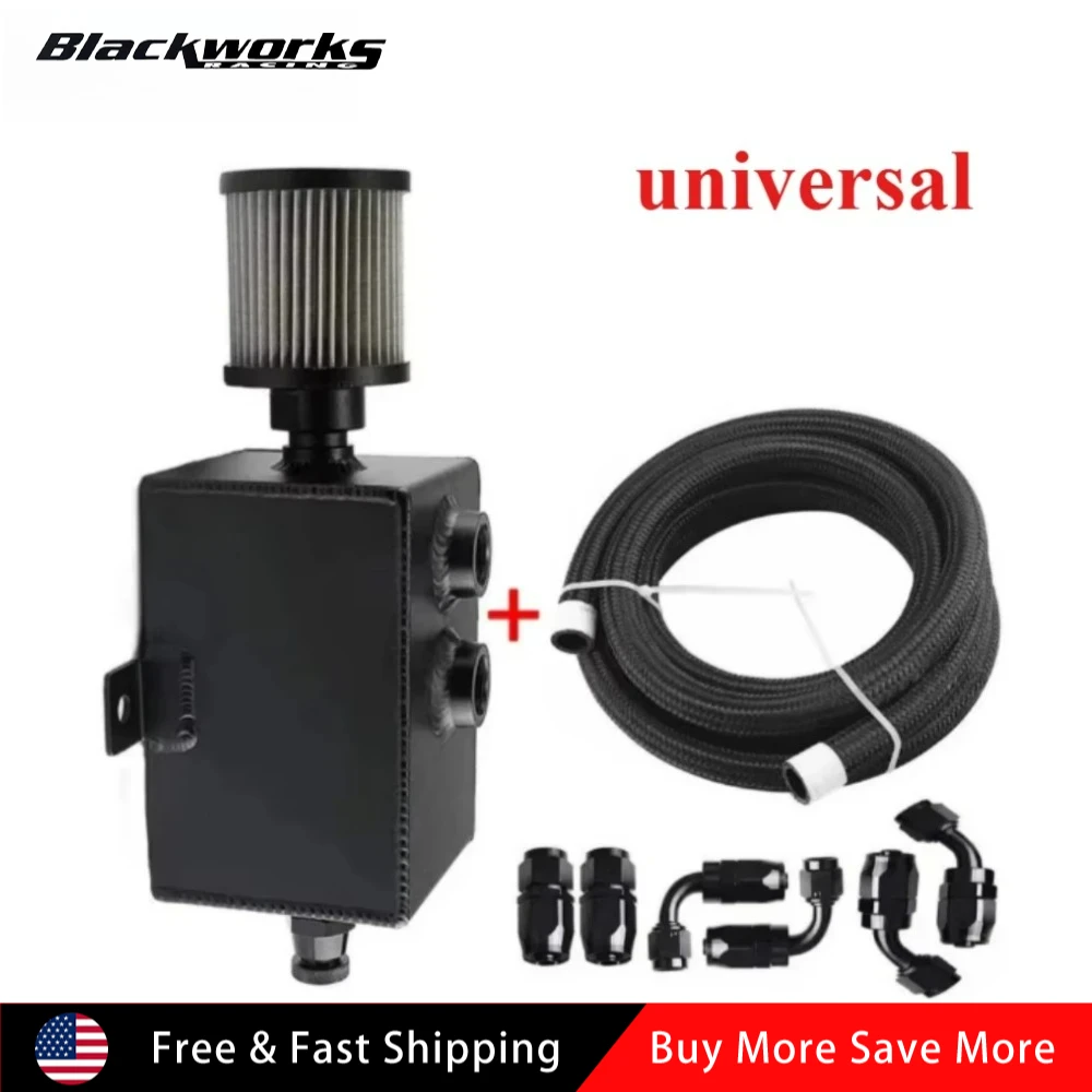 2L Oil Catch Can Reservoir Tank Breather 10AN Filter Baffled+10AN Fuel Line Kit for SUV, Crossovers, Truck, Sedan, Coupe
2L Oil Catch Can Reservoir Tank Breather 10AN Filter Baffled+10AN Fuel Line Kit for SUV, Crossovers, Truck, Sedan, Coupe