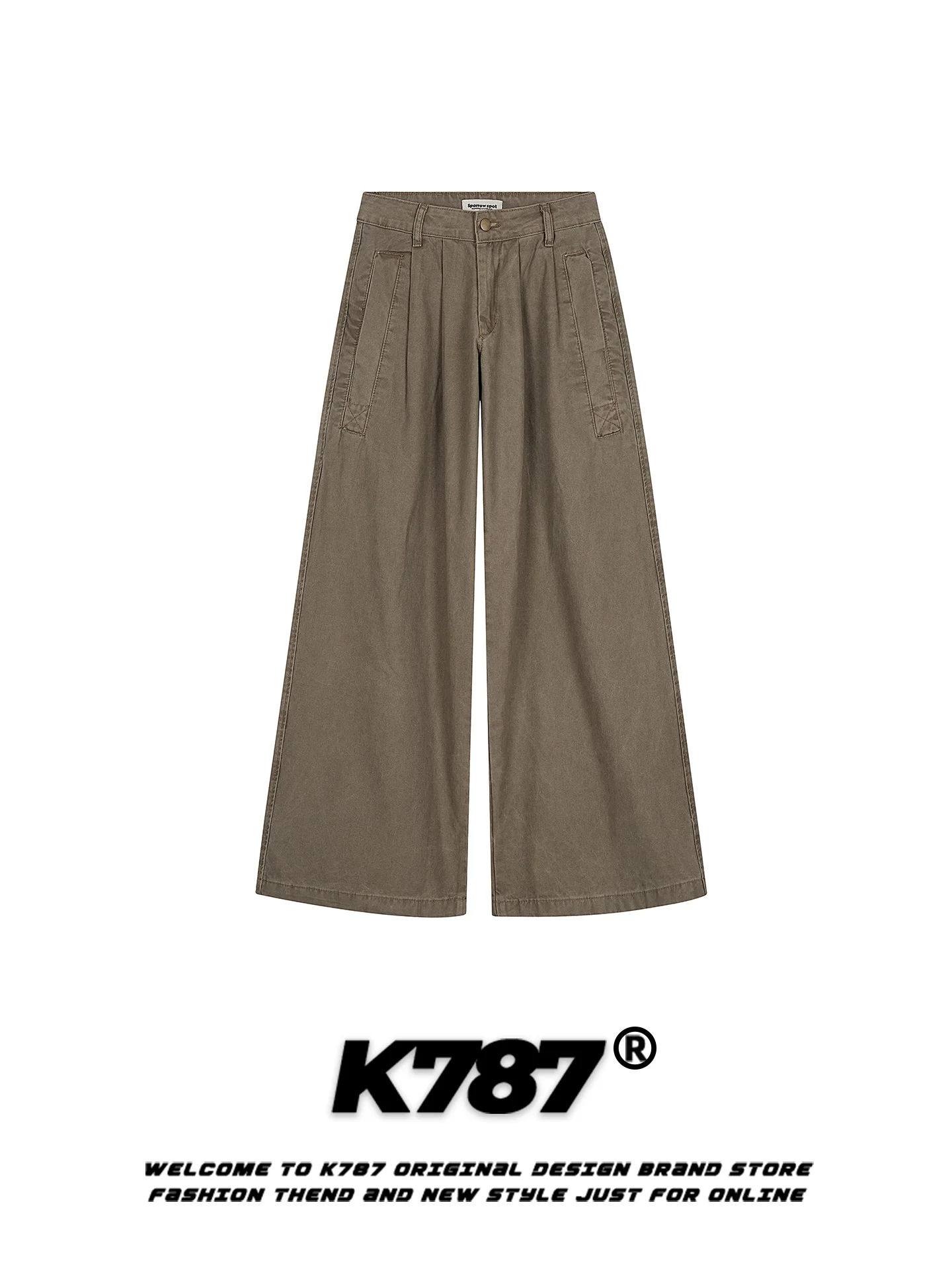 K787 American Retro Loose High Waist Straight Leg Casual Work Pants Unisex Trendy Brand Wide Leg Pants for Men And Women
K787 American Retro Loose High Waist Straight Leg Casual Work Pants Unisex Trendy Brand Wide Leg Pants for Men And Women