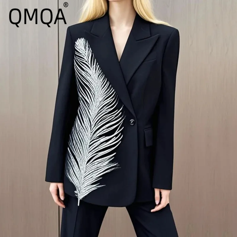 QMQA Fashion Women's Hit Color Patchwork Feather Chic Blazer Notched Long Sleeve Spliced Pockets Elegant Coats Female New QM397
QMQA Fashion Women's Hit Color Patchwork Feather Chic Blazer Notched Long Sleeve Spliced Pockets Elegant Coats Female New QM397