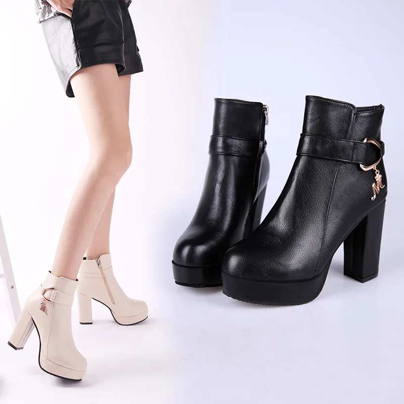 Warm Fleece Lined Boots for Women Large Size High Heel Chunky Heel Short Boots Fashionable Low Cut Winter Boots
Warm Fleece Lined Boots for Women Large Size High Heel Chunky Heel Short Boots Fashionable Low Cut Winter Boots