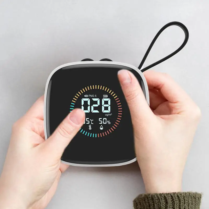 black Multipurpose Indoor Air Quality Meters Small Air Quality Monitor With Strap LED Display Humidity And Temperature Detector
black Multipurpose Indoor Air Quality Meters Small Air Quality Monitor With Strap LED Display Humidity And Temperature Detector