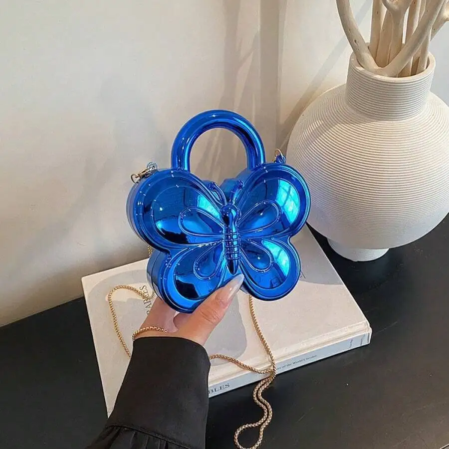 Shiny Metallic Butterfly Mini Handbag With Chain Strap For Women
Shiny Metallic Butterfly Mini Handbag With Chain Strap For Women