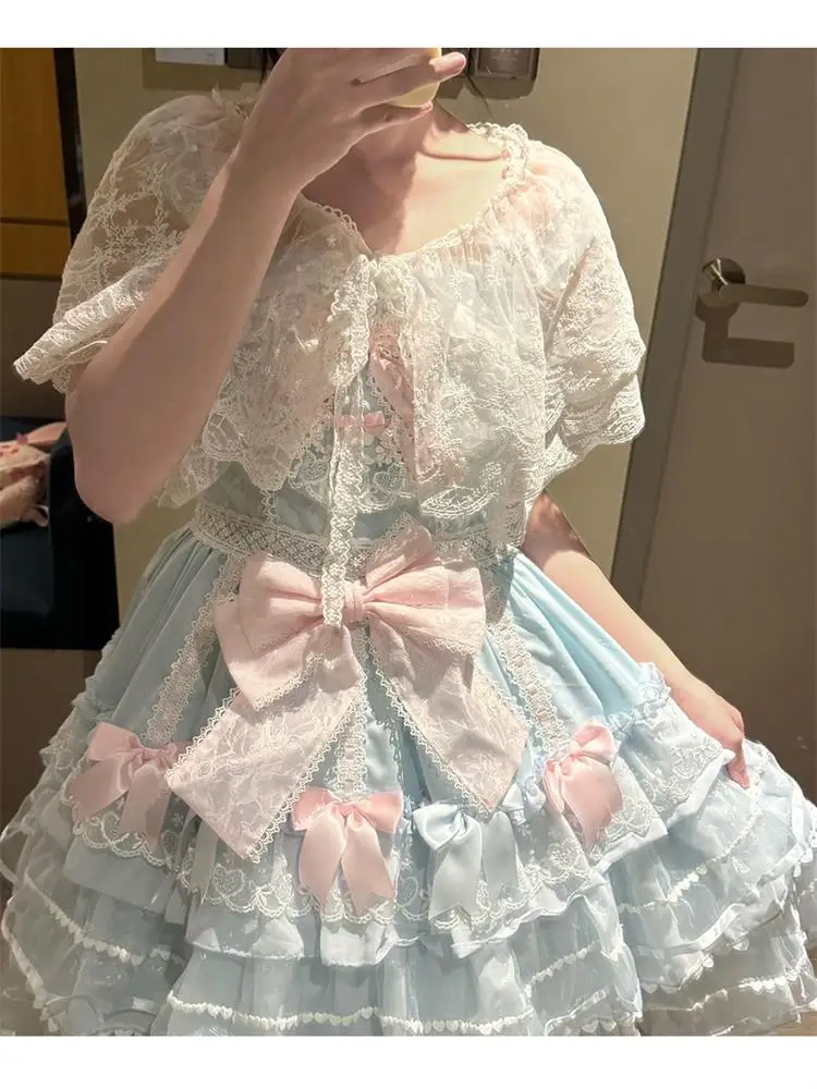 Original Design Sweet Lolita Jsk Lace Shoulder Wrap Cardigan Arm Concealing Korean Style Commute Fashion Hollow out V-Neck Top
Original Design Sweet Lolita Jsk Lace Shoulder Wrap Cardigan Arm Concealing Korean Style Commute Fashion Hollow out V-Neck Top